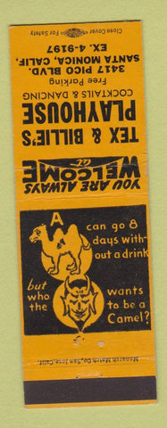 Matchbook Cover - Tex & Billie's Playhouse Santa Monica CA