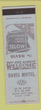 Matchbook Cover - Davis Motel Davis CA