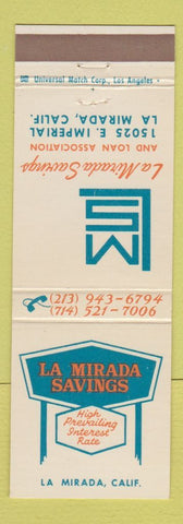 Matchbook Cover - La Mirada Savings CA