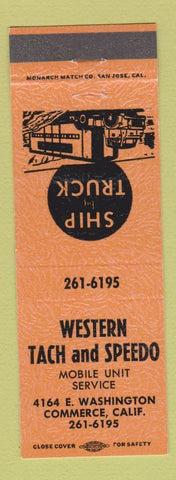 Matchbook Cover - Western Tach and Speedo Commerce CA