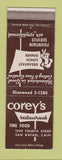 Matchbook Cover - Corey's Restaurant San Rafael CA