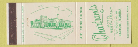 Matchbook Cover - Chartrand's Motel Restaurant Bartow FL