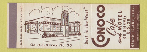 Matchbook Cover - Conoco Cafe and Motel Grand Island NE