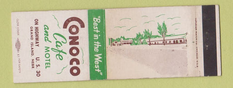 Matchbook Cover - Conoco Cafe and Motel Grand Island NE