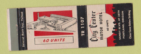Matchbook Cover - City Center Motor Hotel Portland OR