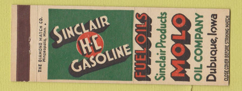 Matchbook Cover - Sinclair oil gas Molo Dubuque IA #1
