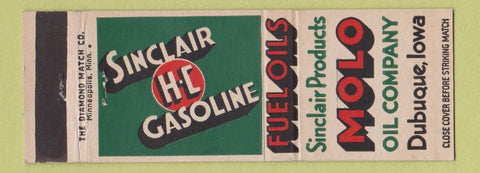 Matchbook Cover - Sinclair oil gas Molo Dubuque IA #2