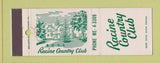 Matchbook Cover - Racine Country Club WI