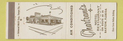 Matchbook Cover - Chartrand's Motel Bartow FL
