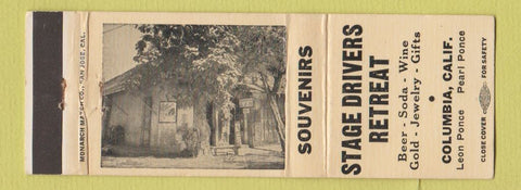 Matchbook Cover - Stage Drivers Retreat Columbia CA