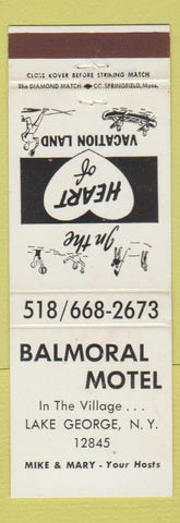 Matchbook Cover - Balmoral Motel Lake George NY