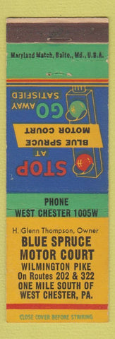 Matchbook Cover - Blue Spruce Motor Court West Chester PA