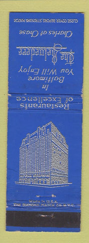 Matchbook Cover - The Belvedere Hotel Baltimore MD