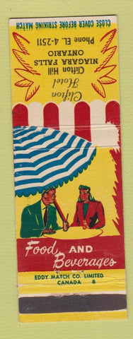 Matchbook Cover - Clifton Hotel Niagara Falls ON