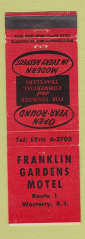 Matchbook Cover - Franklin Gardens Motel Westerly RI