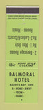 Matchbook Cover - Balmoral Hotel Barry's Bay ON GREEN