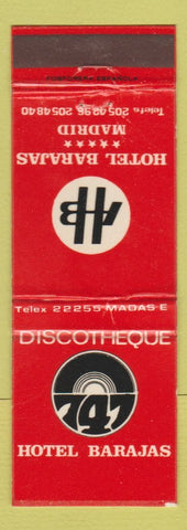 Matchbook Cover - Hotel Barajas Disco Madrid Spain WEAR
