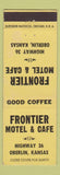 Matchbook Cover - Frontier Motel Cafe Oberlin KS