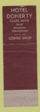 Matchbook Cover - The Doherty Hotel Clare MI