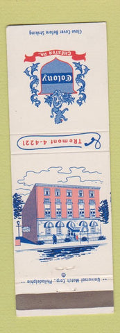Matchbook Cover - Colony Chester PA Hotel