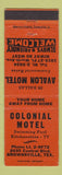 Matchbook Cover - Colonial Motel Brownsville TX Avalon Motel Dallas TX