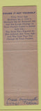 Matchbook Cover - Colonial Motel Brownsville TX Avalon Motel Dallas TX