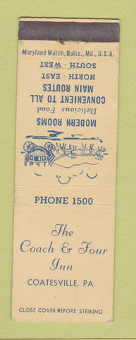 Matchbook Cover - Coach and Four Inn Coatesville PA