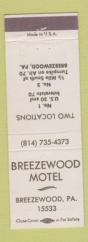 Matchbook Cover - Breezewood Motel PA