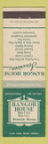 Matchbook Cover - Bangor House Bangor ME