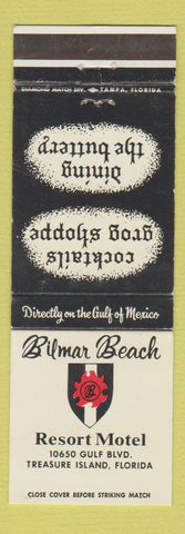 Matchbook Cover - Bilmar Beach Resort Motel Treasure Island FL