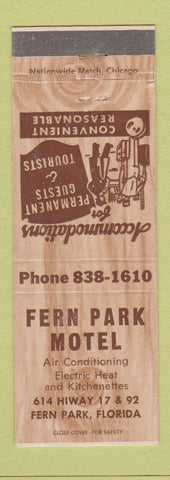 Matchbook Cover - Fern Park Motel Fern Park FL