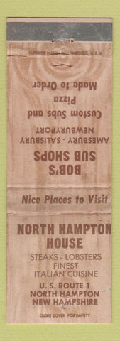 Matchbook Cover - North Hampton House NH Bob's Sub Shops pizza WORN