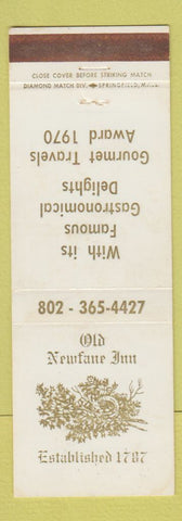 Matchbook Cover - Old Newfane Inn VT