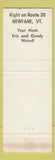 Matchbook Cover - Old Newfane Inn VT
