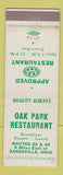Matchbook Cover - Oak Park Restaurant Zanesville OH