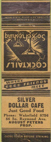 Matchbook Cover - Silver Dollar Cafe NO TOWN WEAR