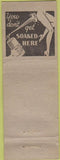 Matchbook Cover - Silver Dollar Cafe NO TOWN WEAR