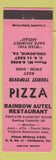 Matchbook Cover - Rainbow Autel Restaurant pizza Chilhowie VA