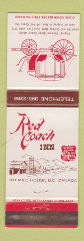 Matchbook Cover - Red Coach Inn 100 Mile House BC