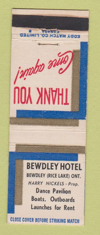 Matchbook Cover - Bewdley Hotel Rice Lake ON