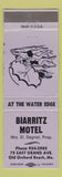 Matchbook Cover - Biarritz Motel Old Orchard Beach ME PURPLE