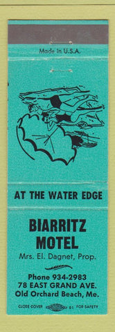 Matchbook Cover - Biarritz Motel Old Orchard Beach ME TEAL