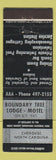 Matchbook Cover - Boundry Tree Lodge Motel Cherokee NC WEAR
