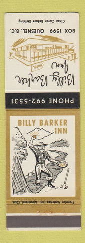Matchbook Cover - Billy Barker Inn Quesnel BC