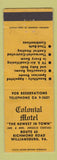 Matchbook Cover - Colonial Motel Williamsburg VA