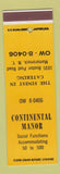 Matchbook Cover - Continental Manor Mamaroneck NY DD Bean