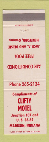 Matchbook Cover - Clifty Motel Madison IN