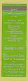 Matchbook Cover - Bluebird Inn Motel Restaurant Valparaiso IN