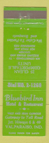 Matchbook Cover - Bluebird Inn Motel Restaurant Valparaiso IN
