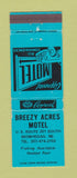 Matchbook Cover - Breezy Acres Motel Skowhegan ME